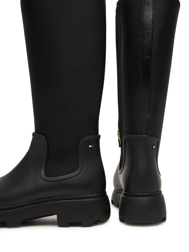Tommy Hilfiger Botas de agua Tommy Hilfiger Flag Long Warm Lining FW0FW08973 Negro