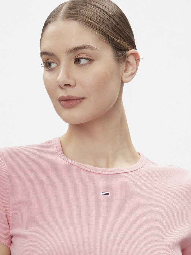Tommy Jeans Tommy Jeans T-Shirt Essential DW0DW17383 Rosa Slim Fit