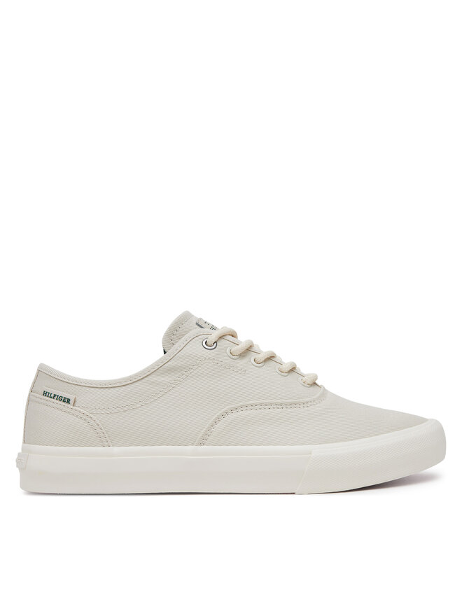 Tommy Hilfiger Πάνινα παπούτσια Tommy Hilfiger Th Hi Vulc Low Oxford Twill FM0FM05400 Λευκό