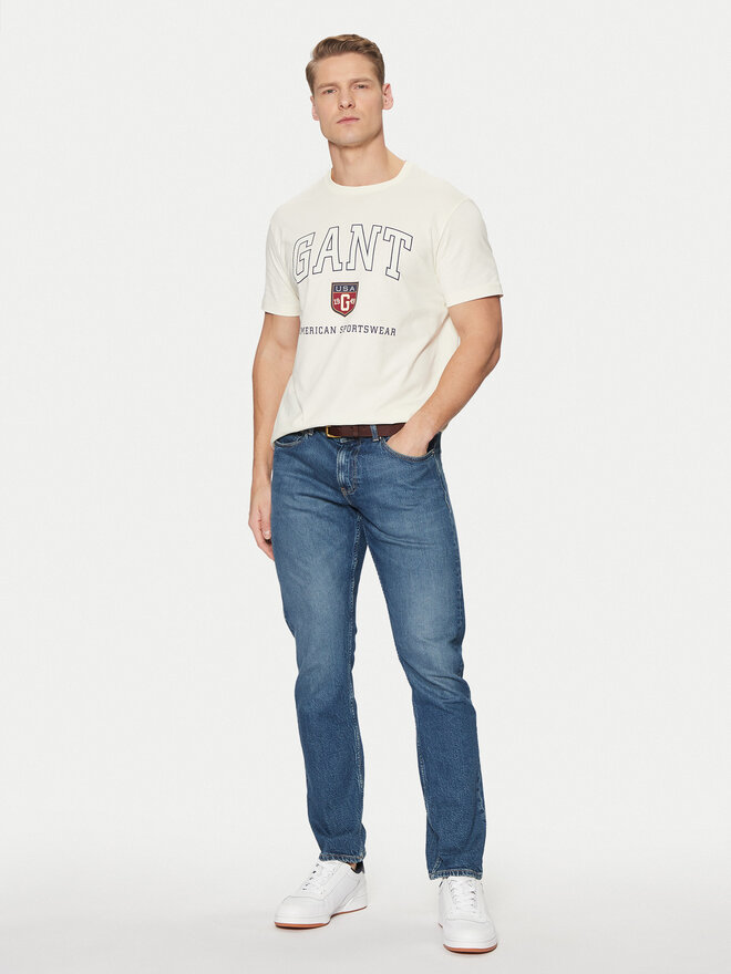 Gant Gant Marškinėliai 2003290 Écru Regular Fit