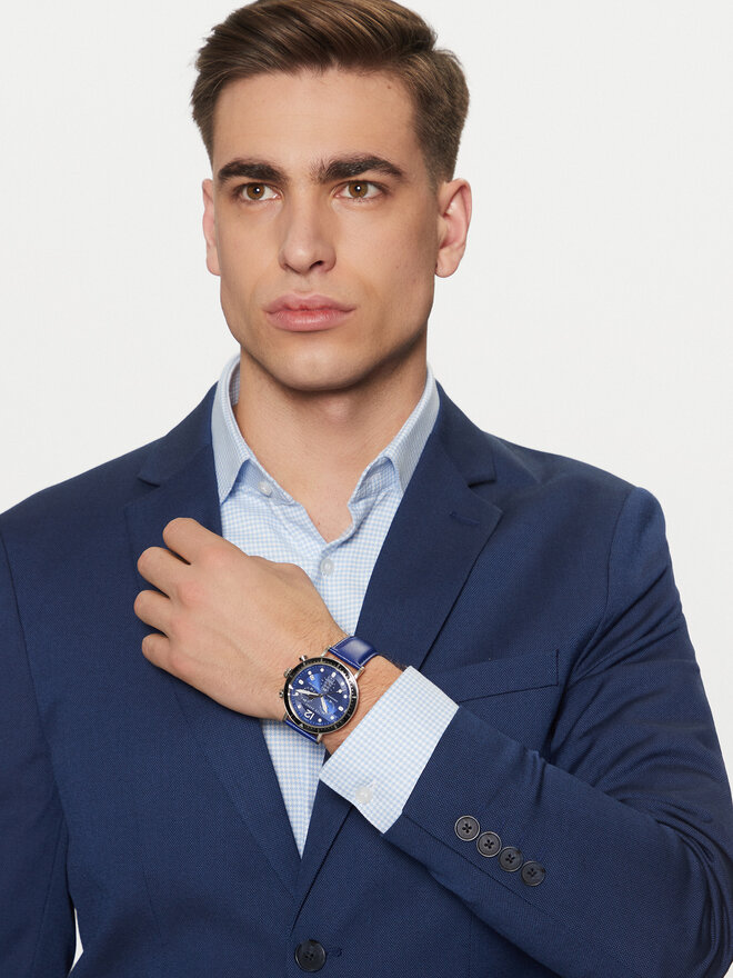Ted Baker Часовник Ted Baker Mornig Chrono BKPMRS206 Тъмносин