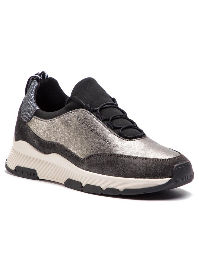 Cool leather debossed sneaker fw0fw04028 silver 000 deals