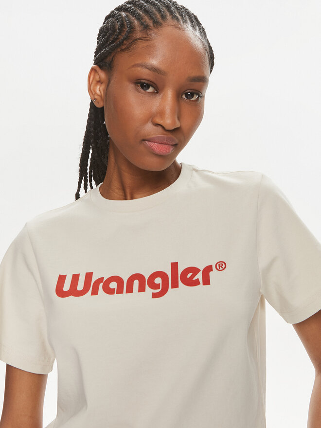 Wrangler Wrangler Marškinėliai 112350305 Écru Regular Fit