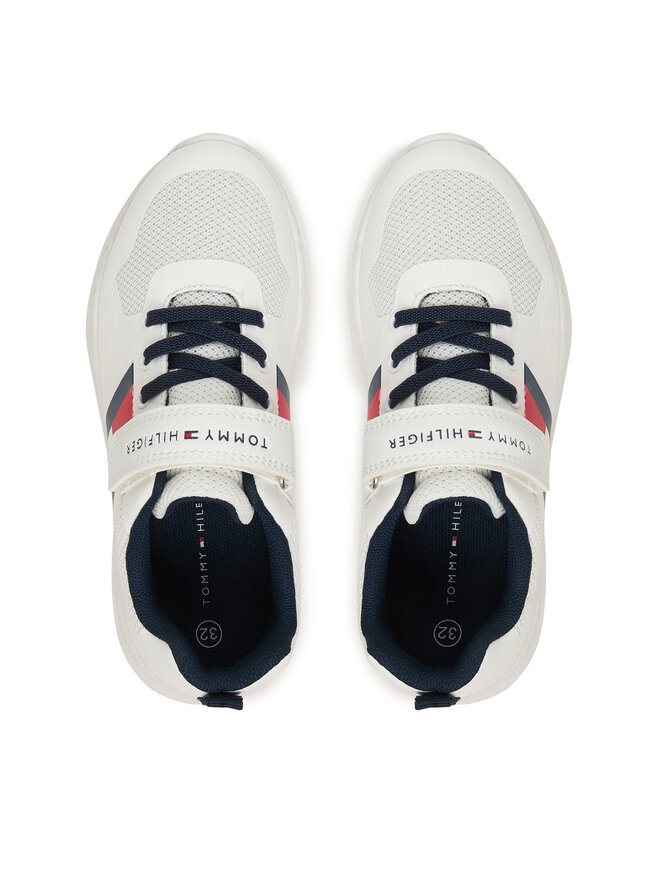 Tommy Hilfiger Sneakers Tommy Hilfiger Flag Low Cut Lace-Up/Velcro T1X9-34369-1843 S Weiß