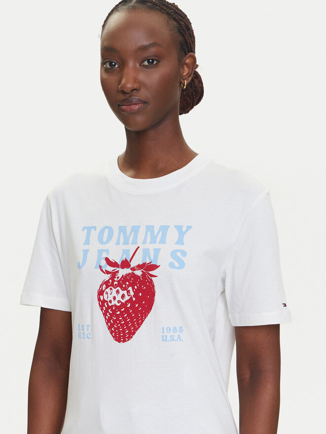 Tommy Jeans Tommy Jeans Marškinėliai Strawberry DW0DW20894 Balta Relaxed Fit