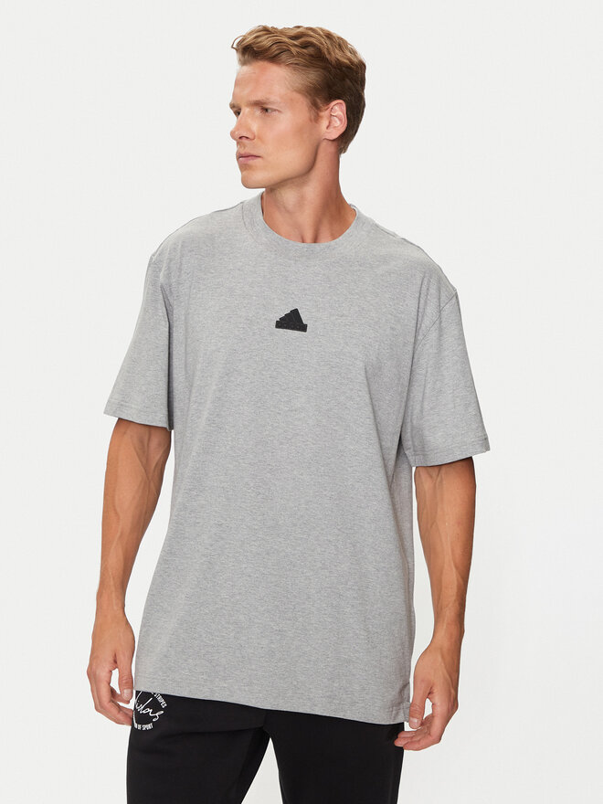 adidas adidas Marškinėliai Brand Love IW3541 Pilka Loose Fit