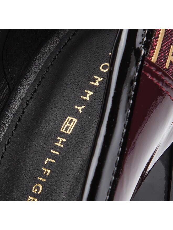 Tommy Hilfiger Halbschuhe Tommy Hilfiger Iconic Patent Loafer FW0FW04003 Dunkelrot