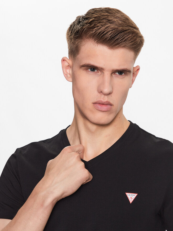 Guess Guess Marškinėliai M2YI32 J1314 Juoda Slim Fit