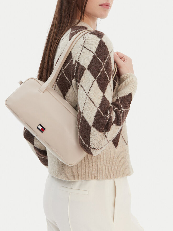 Tommy Jeans Handtasche Tommy Jeans Tjw City Shoulder Bag AW0AW18075 Creme