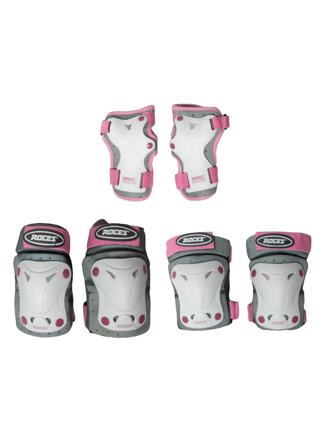 Roces Set de protecție Roces Jr Ventilated 3 Pack 301352 Alb