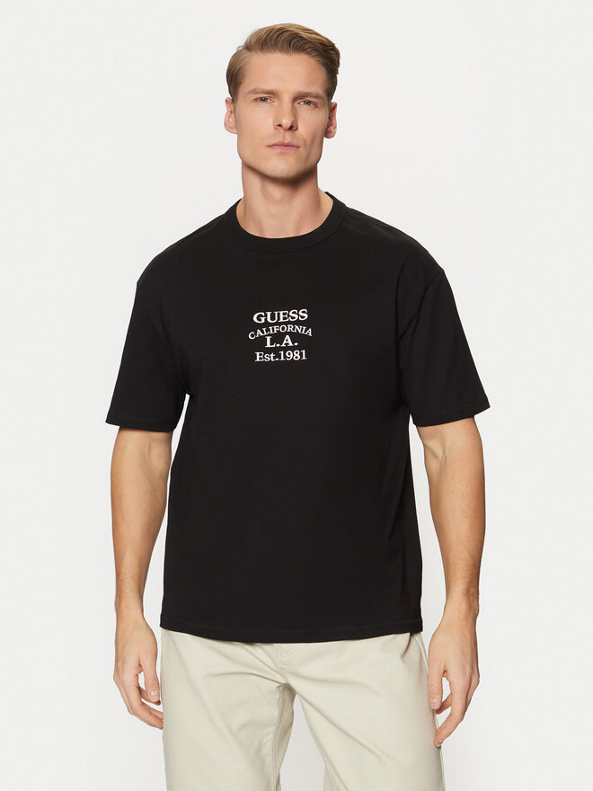 Guess Guess Marškinėliai M5RI35 K8FQ4 Juoda Oversize