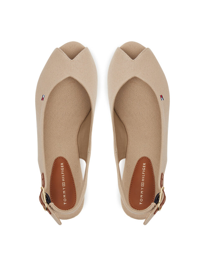 Tommy Hilfiger Sandalias Tommy Hilfiger Flag Mid Wedge Espad Slingback FW0FW08595 Beis