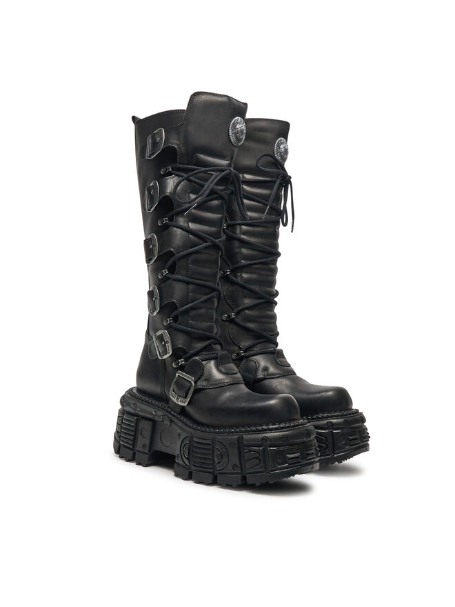 NEW ROCK Schnürstiefel NEW ROCK M-272-S3 Schwarz