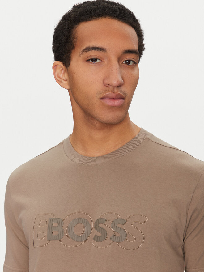 BOSS BOSS Camiseta 50531271 Beis Regular Fit