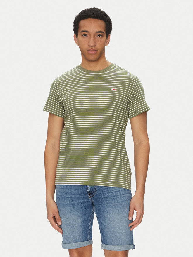 Tommy Jeans Tommy Jeans Marškinėliai DM0DM20377 Žalia Slim Fit