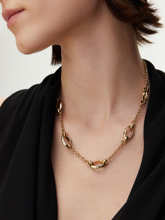 Guess Колие Guess JUBN05 167JW Златист