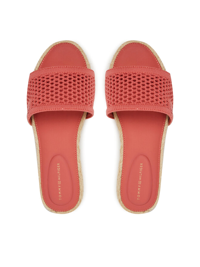 Tommy Hilfiger Espadrilles Tommy Hilfiger Knit Mesh Espadrille Flat Sandal FW0FW08744 Korallenfarben