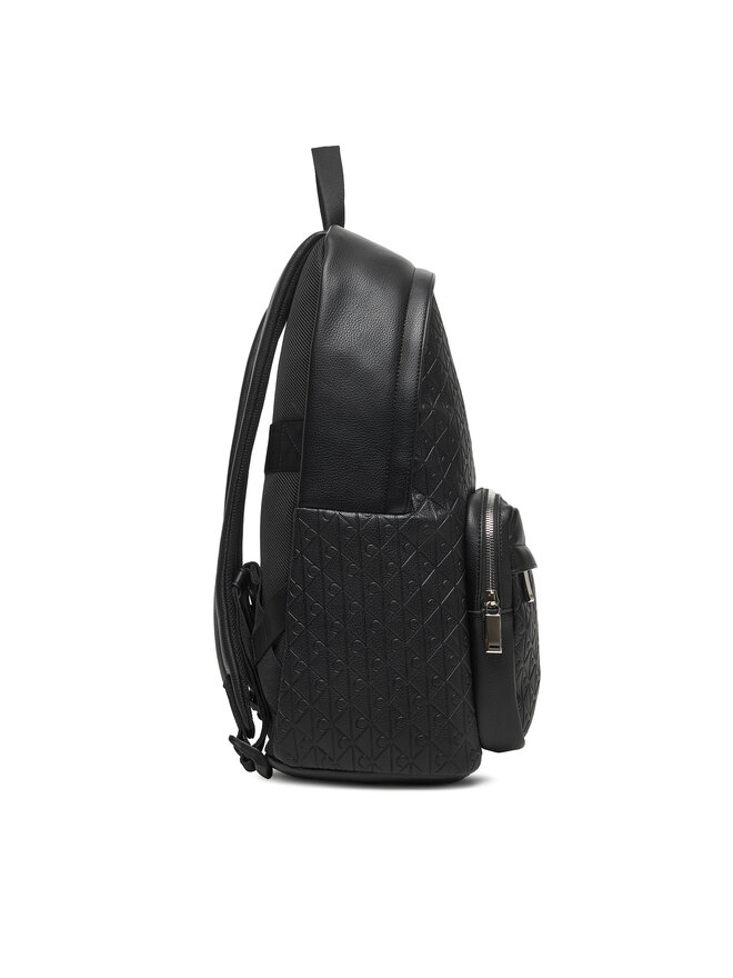 Calvin Klein Rucksack Calvin Klein Emblem Emboss Round Backpack LV04D3202G Schwarz