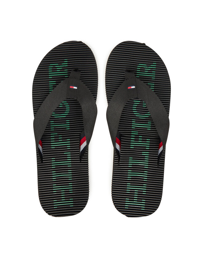 Tommy Hilfiger Zehentrenner Tommy Hilfiger Massage Beach Sandal FM0FM05443 Schwarz