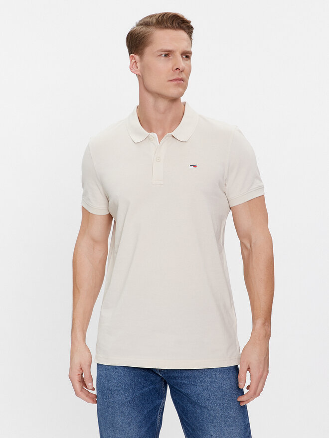 Tommy Jeans Tommy Jeans Polo marškinėliai DM0DM18312 Smėlio Slim Fit