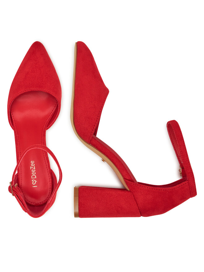 DeeZee Czółenka DeeZee DF-82616-85-35621 Czerwony