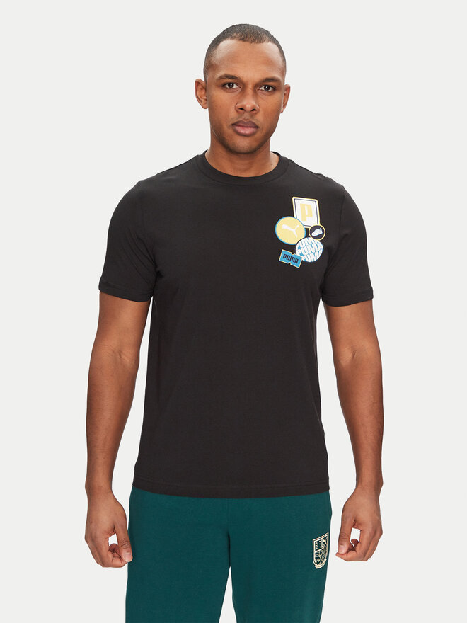 Puma Puma Marškinėliai Graphics Icon 684829 Juoda Regular Fit