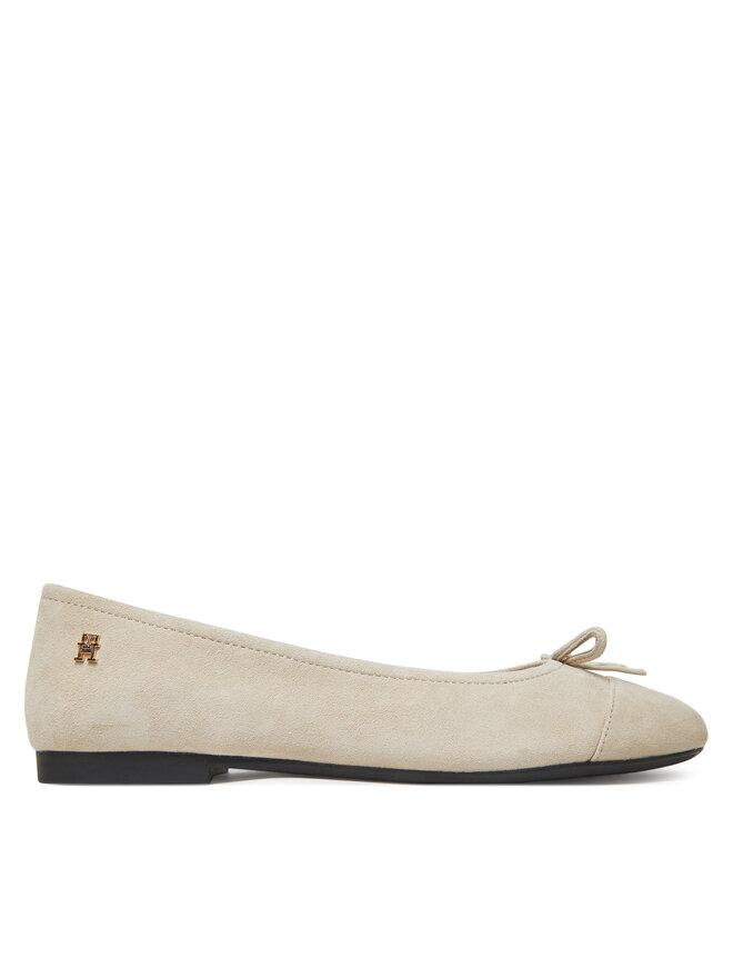 Tommy Hilfiger Μπαλαρίνες Tommy Hilfiger Toe Cap Suede Ballerina FW0FW08909 Μπεζ