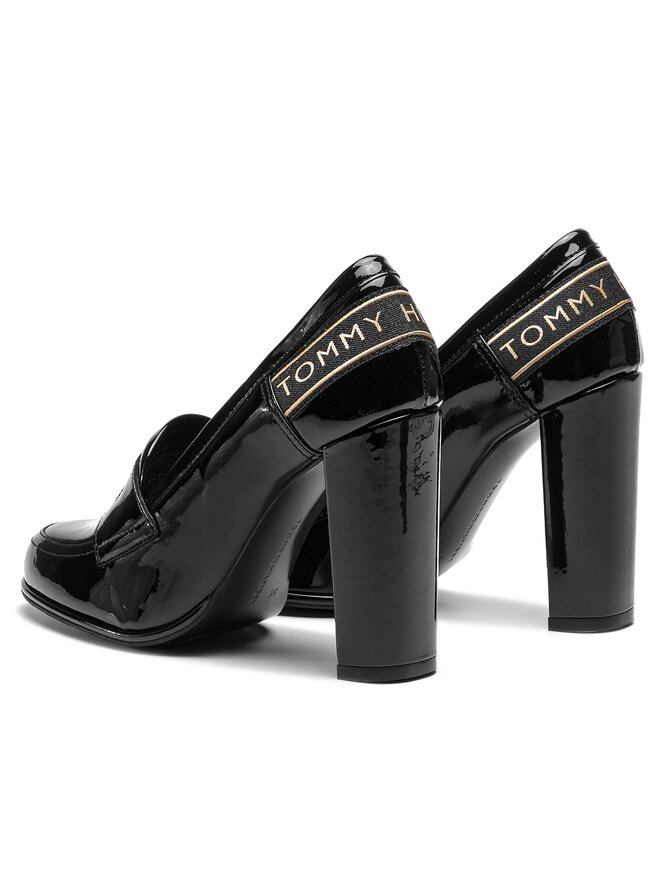 Tommy Hilfiger Halbschuhe Tommy Hilfiger Iconic Patent Loafer FW0FW04003 Schwarz