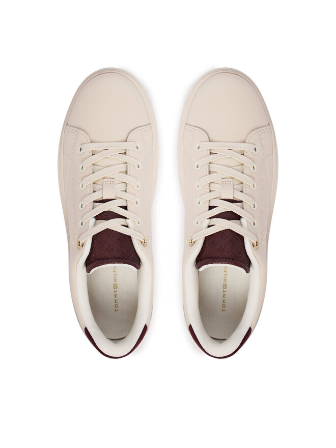 Tommy Hilfiger Sneakers Tommy Hilfiger Th Feminine Cupsole Monogram FW0FW09606 Creme