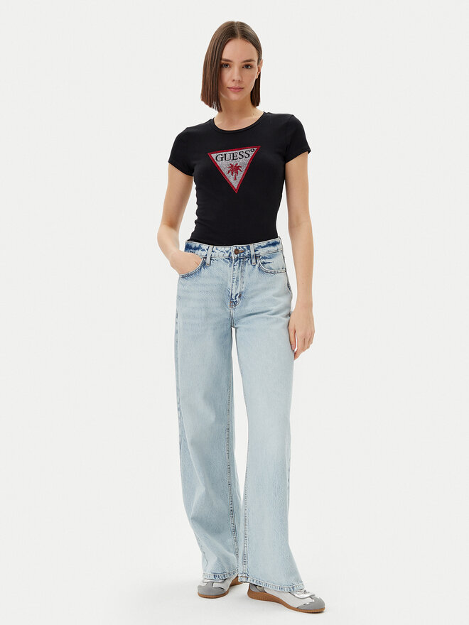 Guess Guess T-Shirt E5GI08 J1314 Μαύρο Slim Fit