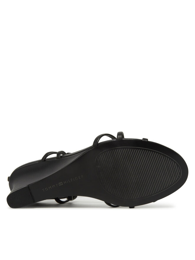 Tommy Hilfiger Sandalias Tommy Hilfiger Leather Knots Wedge Sandal FW0FW08417 Negro
