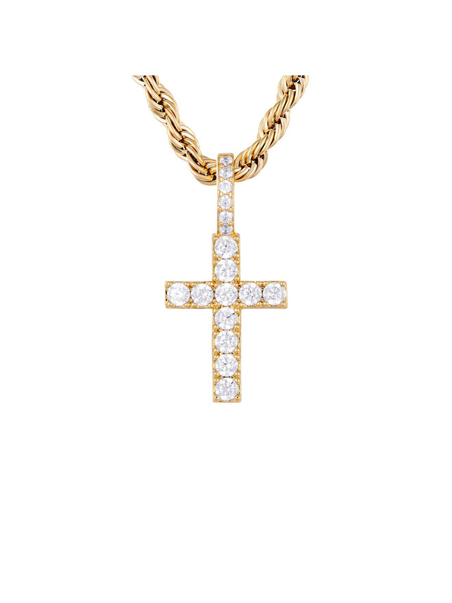 ICED STUFF Pandantiv ICED STUFF Micro Diamond Cross Auriu