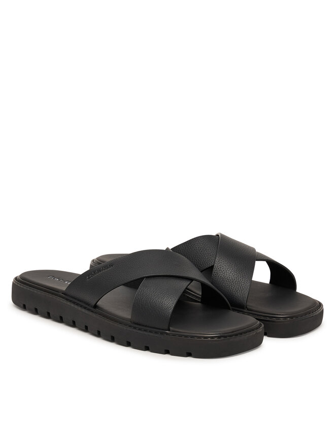 Calvin Klein Pantoletten Calvin Klein Sq Molded Sandal Xcross Lth HM0HM02235 Schwarz