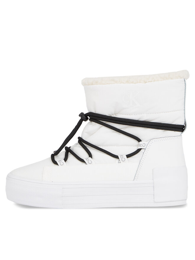 Calvin Klein Jeans Cizme de zăpadă Calvin Klein Jeans Bold Vulc Flatf Snow Boot Wn YW0YW01181 Alb