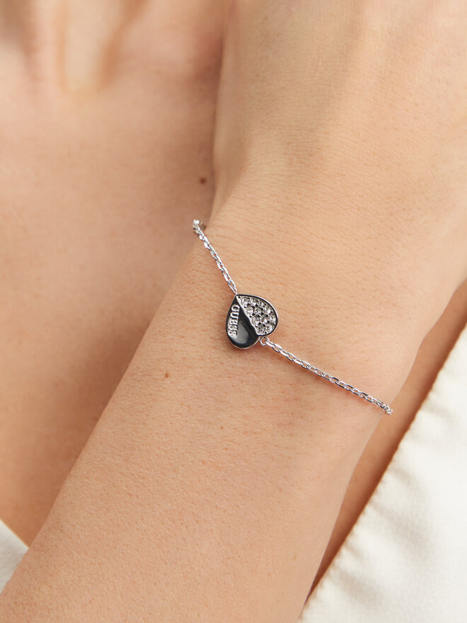 Guess Bracciale Guess Lovely Guess JUBB03 036JW Placcatura in argento rodiato
