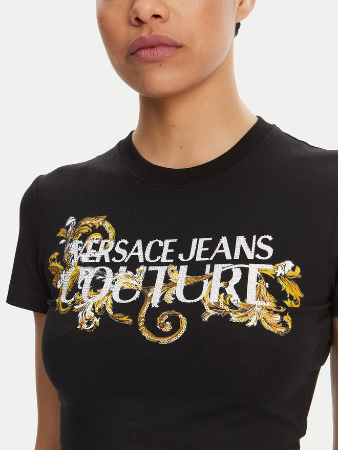 Versace Jeans Couture Versace Jeans Couture Camiseta 78HAHC05 Negro Slim Fit