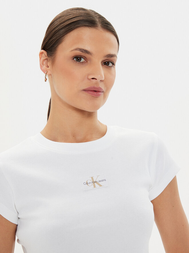 Calvin Klein Jeans Calvin Klein Jeans Camiseta Baby J20J223552 Blanco Slim Fit