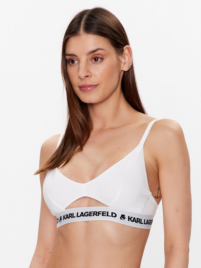 KARL LAGERFELD KARL LAGERFELD Σουτιέν Bralette Peephole Logo 211W2101 Λευκό