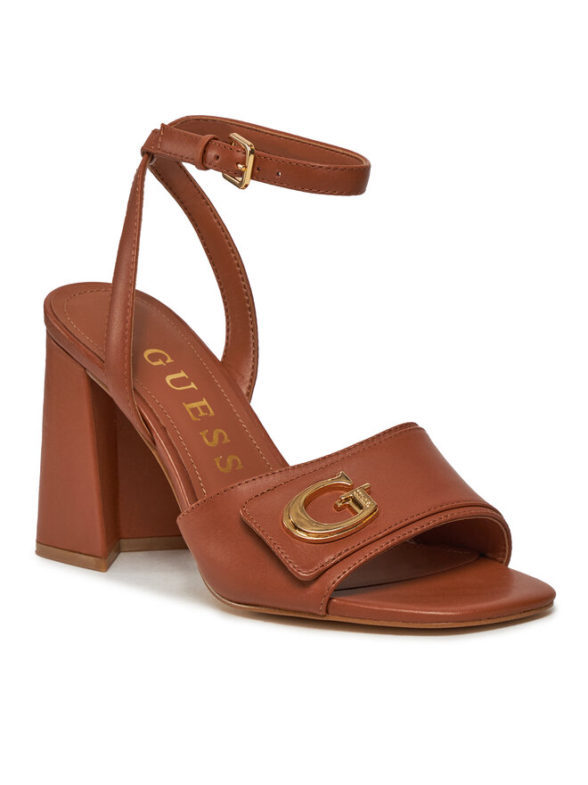 Guess Sandály Guess Kernara FLJKRN LEA03 Hnědá