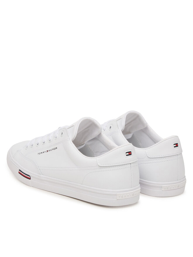 Tommy Hilfiger Sneakers Tommy Hilfiger Signature Midsole Lace-Up Trainers With Leather FM0FM05814 Weiß