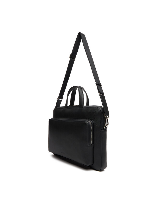 Calvin Klein Portatīvā datora soma Calvin Klein Micro Pebble Slim Briefcase 36 LV04D3012G Melns