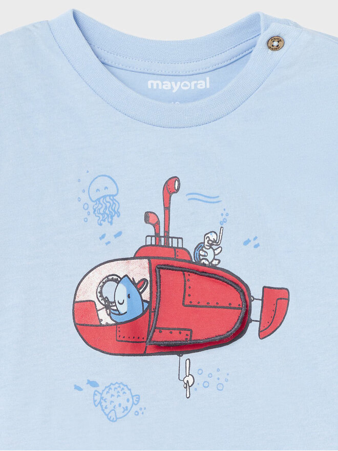 Mayoral Mayoral Majica 1029 Svetlo modra Regular Fit