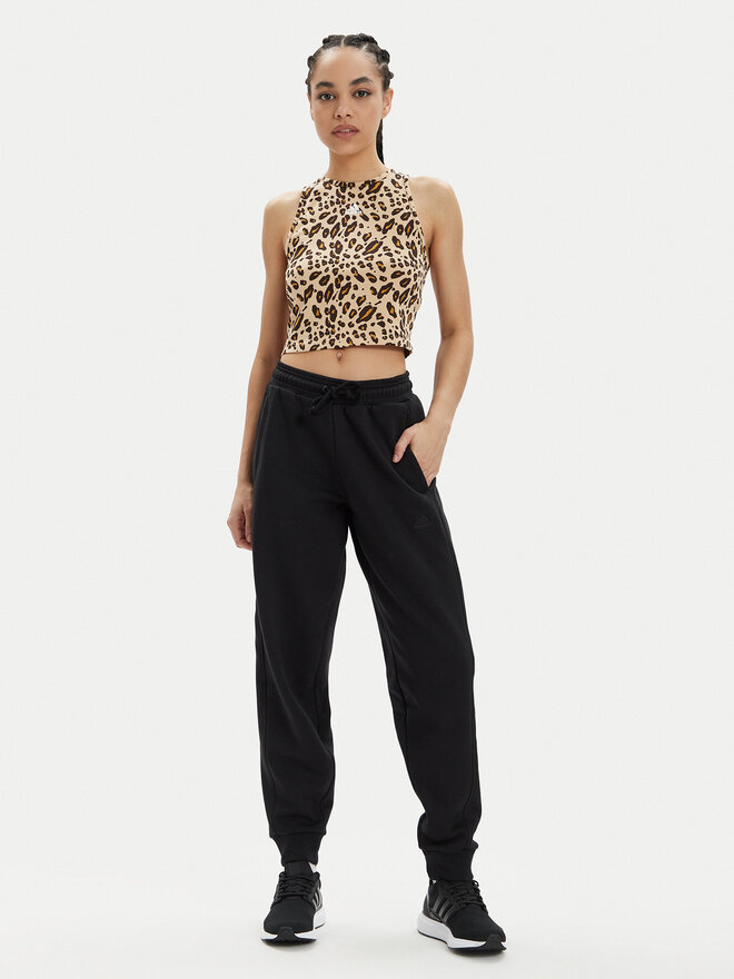 adidas adidas Marškinėliai Essentials Animal-Print IR9310 Smėlio Slim Fit