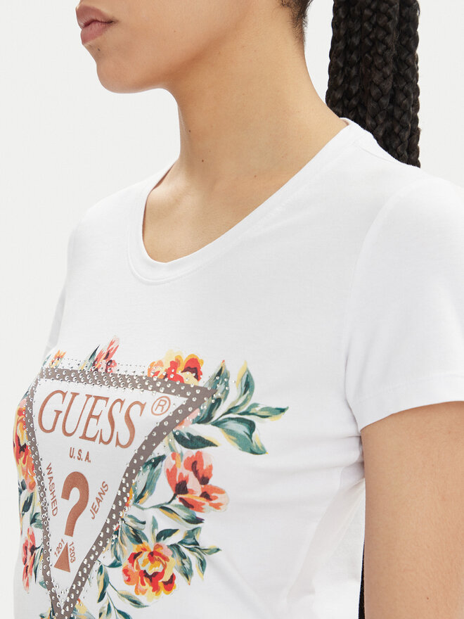 Guess Guess Camiseta W4GI24 J1314 Blanco Slim Fit