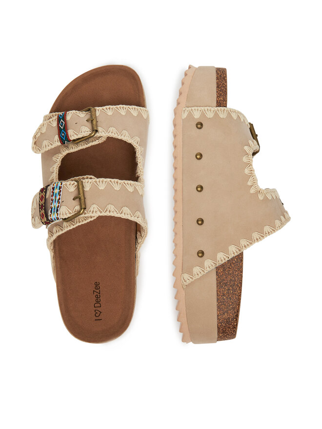 DeeZee Pantoletten DeeZee LB-P1684 Beige