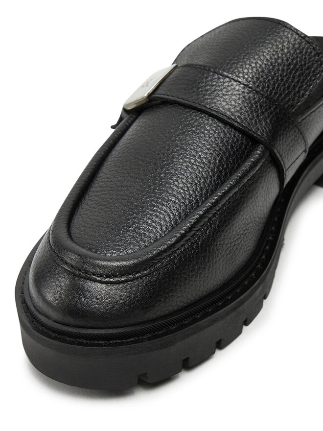 Calvin Klein Jeans Pantoletten Calvin Klein Jeans Flatform Slipon Mg Lth YW0YW01655 Schwarz