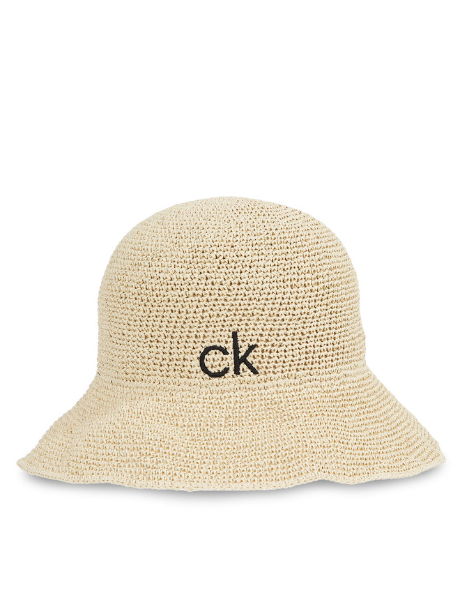 Calvin Klein Klobouk Calvin Klein Wide Brim Straw Bucket Hat K60K612914 Béžová