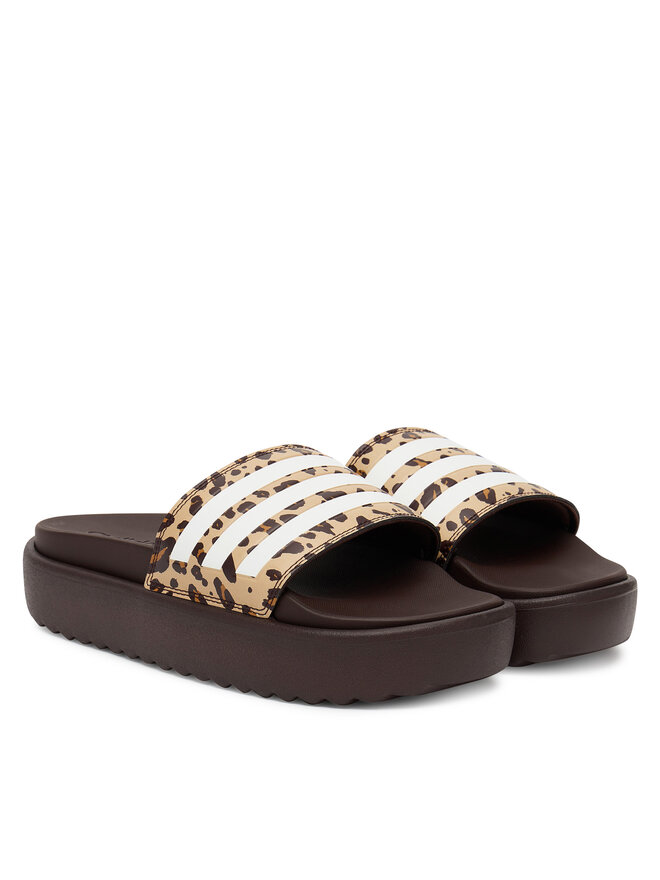 adidas Pantoletten adidas adilette Platform Slides JR9234 Braun