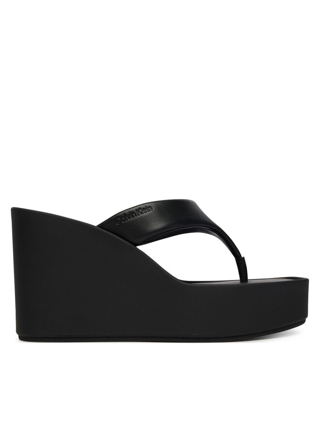 Calvin Klein Zehentrenner Calvin Klein Wedge 70 Sndl Thong Lth HW0HW02880 Schwarz