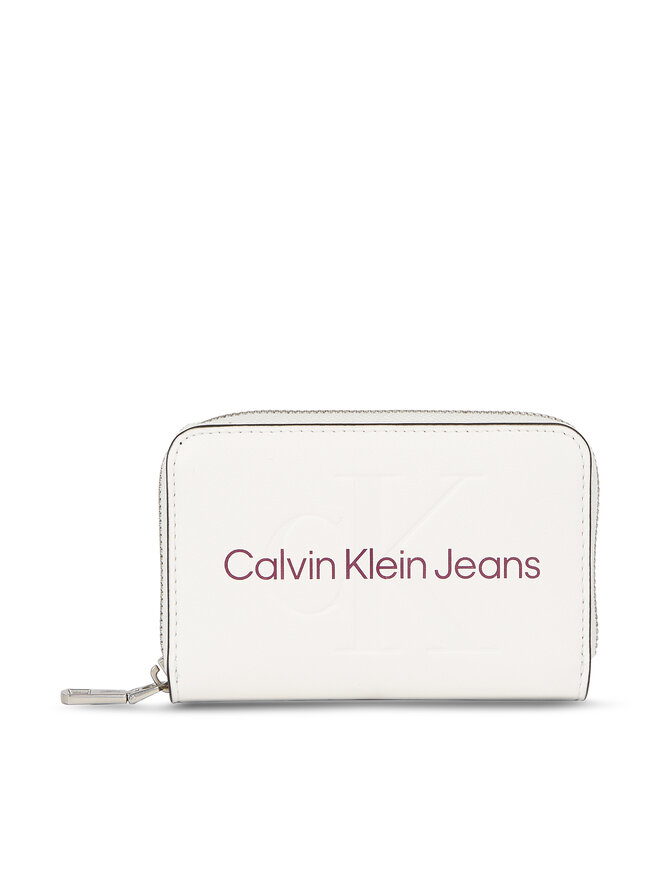 Calvin Klein Jeans Sieviešu maks Calvin Klein Jeans Sculpted Med Zip Around Mono K60K607229 Balts
